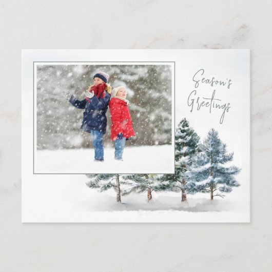 Winter Woodland Season's Greetings Foto Feestdagenkaart (Voorkant)