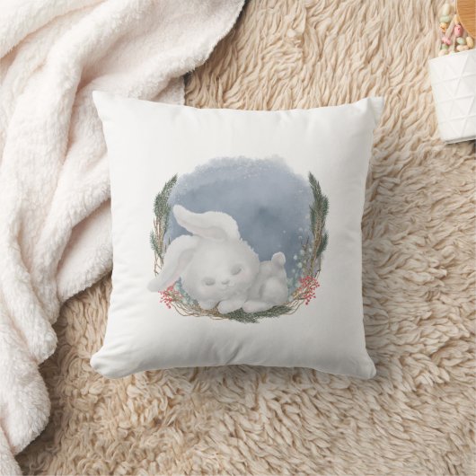 Winter Woodland Sleeping Bunny Kussen (Deken)
