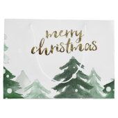 Winter Woodland Snow Holiday Groot Cadeauzakje (Achterkant)