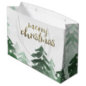 Winter Woodland Snow Holiday Groot Cadeauzakje (Achterkant Gekanteld)