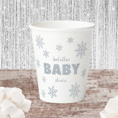Winter Woodland Snow Wonderland Silver Baby shower Papieren Bekers