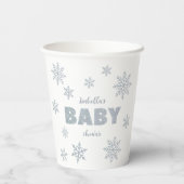 Winter Woodland Snow Wonderland Silver Baby shower Papieren Bekers (Achterkant)