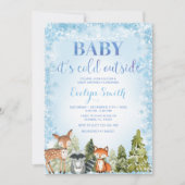 Winter Woodland Snowflake Baby shower Uitnodiging (Voorkant)