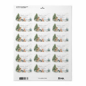 Winter Woodland Snowflakes Baby shower Adres Etiket (Full Sheet)