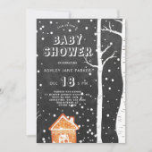 Winter Woodland Snowflakes baby shower Kaart (Voorkant)