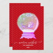  Winter Woodland Snowglobe  Feestdagenkaart (Voorkant / Achterkant)