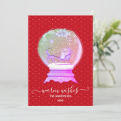  Winter Woodland Snowglobe  Feestdagenkaart (Staand voorkant)