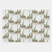 Winter Woodland Snowy Pine Tree Scene Inpakpapier Vel (Voorkant 3)