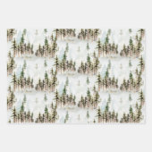 Winter Woodland Snowy Pine Tree Scene Inpakpapier Vel (Voorkant 2)