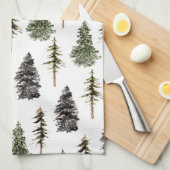 Winter Woodland Snowy Spruce Trees Theedoek (Quarter Fold)
