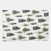 Winter Woodland Snowy Spruce Trees Theedoek (Horizontaal)