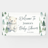 Winter Woodland Teddy Bear Baby shower Spandoek (Horizontaal)