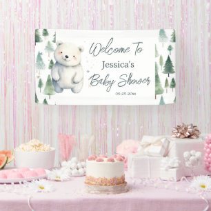 Winter Woodland Teddy Bear Baby shower Spandoek