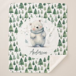 Winter Woodland Teddy Bear Naam Sherpa Deken