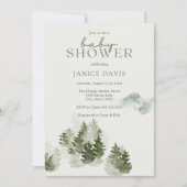 Winter Woodland Theme Baby shower Invitation Kaart (Voorkant)