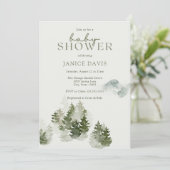 Winter Woodland Theme Baby shower Invitation Kaart (Staand voorkant)