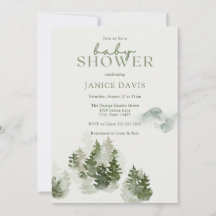 Winter Woodland Theme Baby shower Invitation Kaart