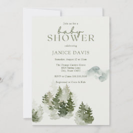 Winter Woodland Theme Baby shower Invitation Kaart