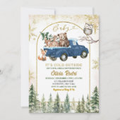Winter Woodland Truck Animal Forest Baby shower Kaart (Voorkant)