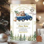 Winter Woodland Truck Animal Forest Baby shower Kaart