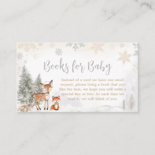 Winter Woodland Truck Baby shower Boeken voor Baby Informatiekaartje