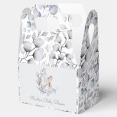 Winter Woodland Uil Modern Script Baby shower Bedankdoosjes (Geopend)