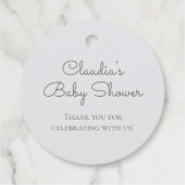 Winter Woodland Uil Modern Script Baby shower Bedankjes Labels (Achterkant)