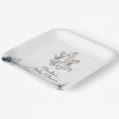 Winter Woodland Uil Modern Script Baby shower Papieren Bordje (Gebogen)