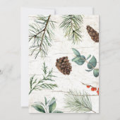 Winter Woodland verjaardagsuitnodiging - 1e verjaa Kaart (Achterkant)