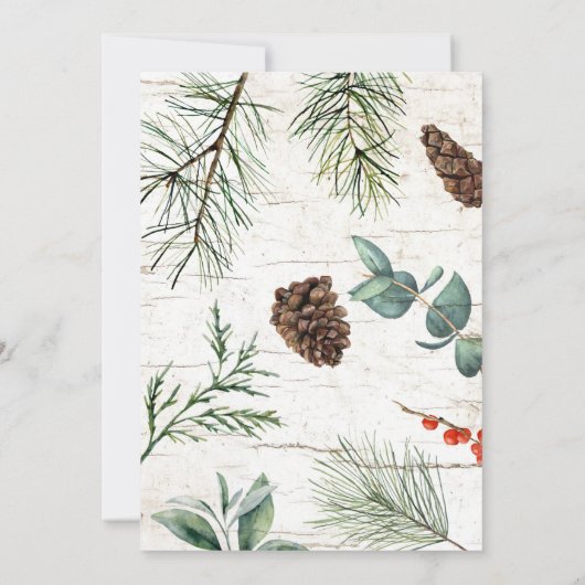 Winter Woodland verjaardagsuitnodiging - 1e verjaa Kaart (Achterkant)