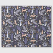 Winter Woodland Violet/Gold ID785 Cadeaupapier (Vlak)