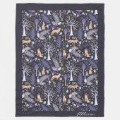 Winter Woodland Violet/Gold ID785 Fleece Deken (Voorkant)