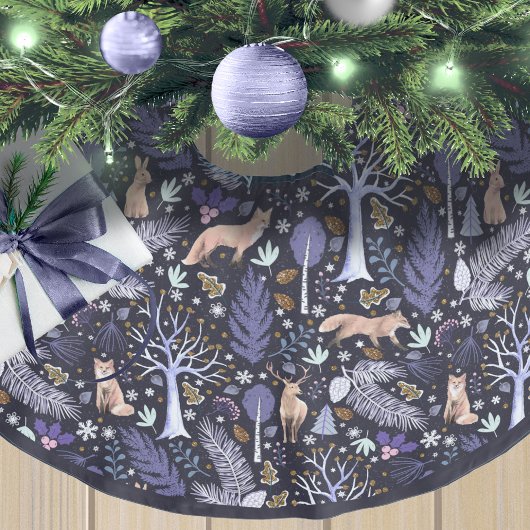 Winter Woodland Violet/Gold ID785 Kerstboom Rok
