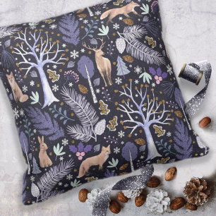 Winter Woodland Violet/Gold ID785 Kussen