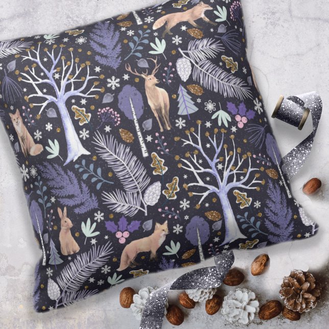 Winter Woodland Violet/Gold ID785 Kussen (Creator heeft geüpload)