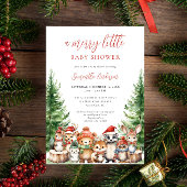Winter Woodland Vrolijk klein kerst Baby shower Kaart