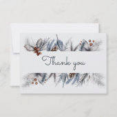 Winter Woodland Waterverf Forest Baby shower Bedankkaart (Voorkant)