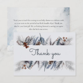 Winter Woodland Waterverf Forest Baby shower Bedankkaart