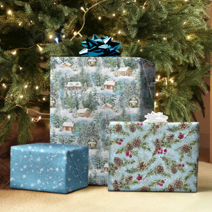 Winter Woodland Waterverf Kerstbos Inpakpapier Vel