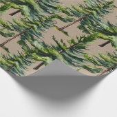 Winter Woodland Waterverf sparrenbos Kraft Cadeaupapier (Hoek)