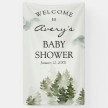 Winter Woodland Welcome Sign Banner