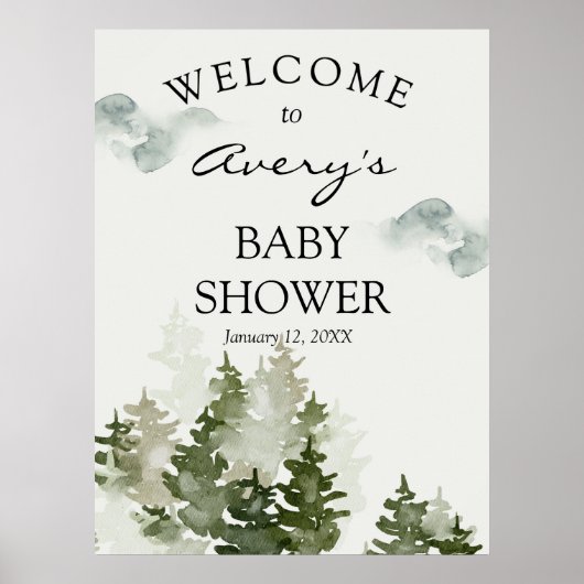 Winter Woodland Welcome Sign Poster (Voorkant)