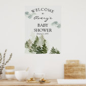 Winter Woodland Welcome Sign Poster (Keuken)