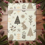 Winter Woodland Whimsy, Christmas Bunny en Uil Cadeaupapier<br><div class="desc">Onthul de magie van het feestseizoen met onze "Winter Whimsy: Christmas Scandinavian Animals Wrapping Paper". Geïnspireerd door de serene schoonheid van de Scandinavische natuur, heeft dit inpakpapier ingewikkelde design van charmante konijntjes en wijze uilen tegen een verfijnd palet van taupe en bruin. Het minimalistische maar warme ontwerp legt de essentie...</div>