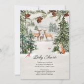 Winter Woodland Wonderland Baby shower Kaart (Voorkant)