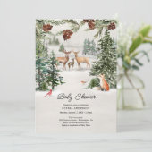 Winter Woodland Wonderland Baby shower Kaart (Staand voorkant)