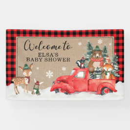 Winter Woodland Wonderland Baby shower Welkom Spandoek