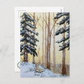 Winter Woodland Wonderland Feestdagenkaart (Voorkant / Achterkant)