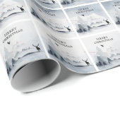 Winter Woodlands & Mountains Snowy Scene Kerstmis Cadeaupapier (Rol Hoek)