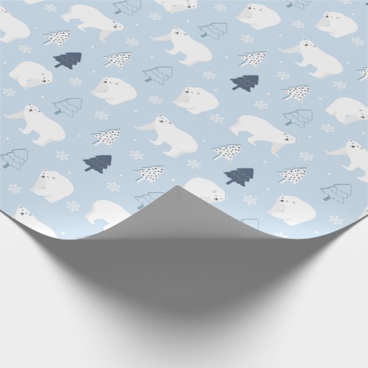 Winter Woods Polar Bears Cadeaupapier (Hoek)